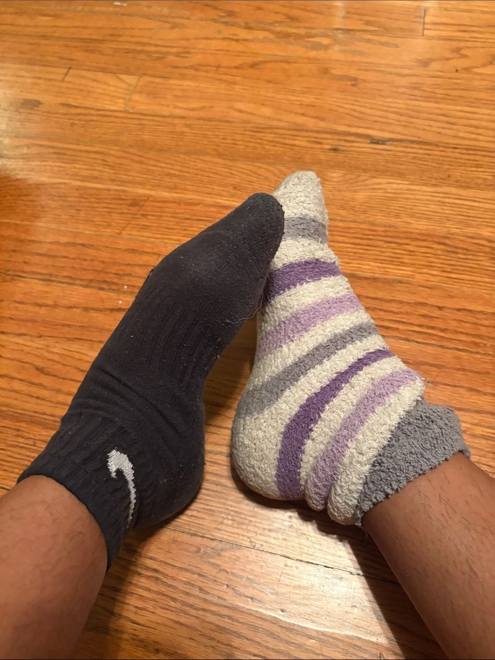 My WELL WORN  Low-Cut Black Ankle Socks & Striped Cozy Crew Sock -